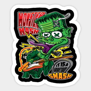 Monster Mash Frankenstein on Guitar Sticker